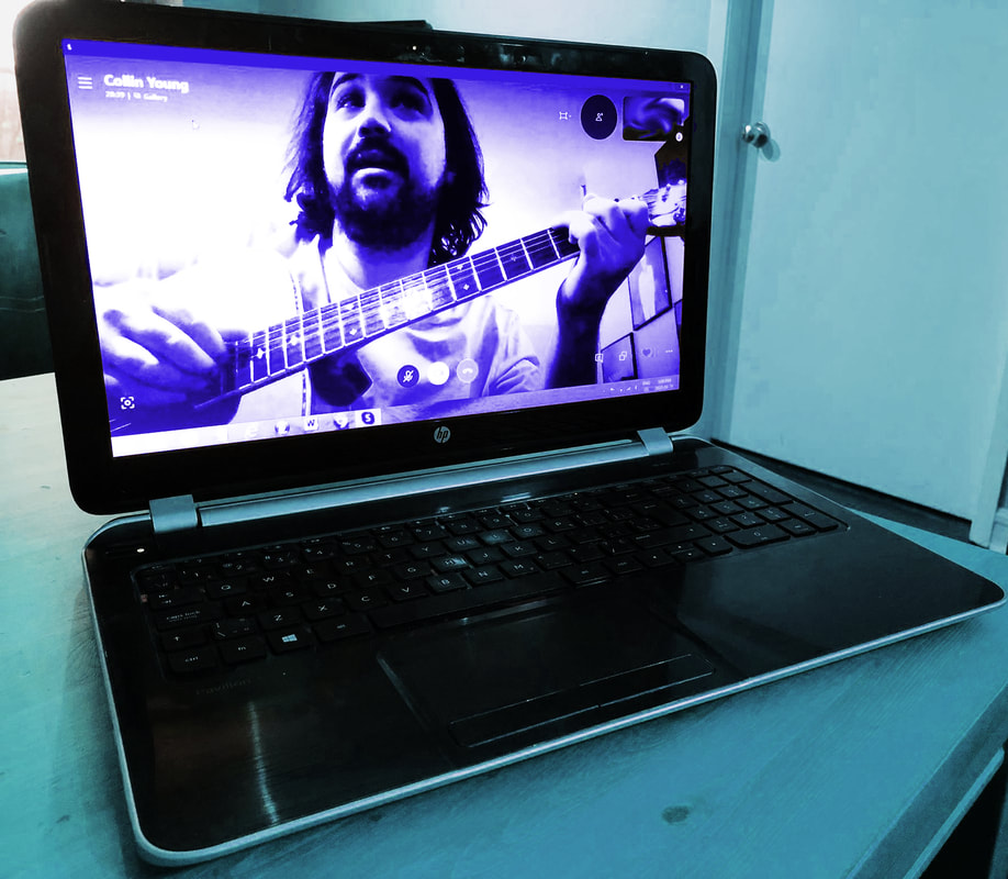 Online guitar lesson setup